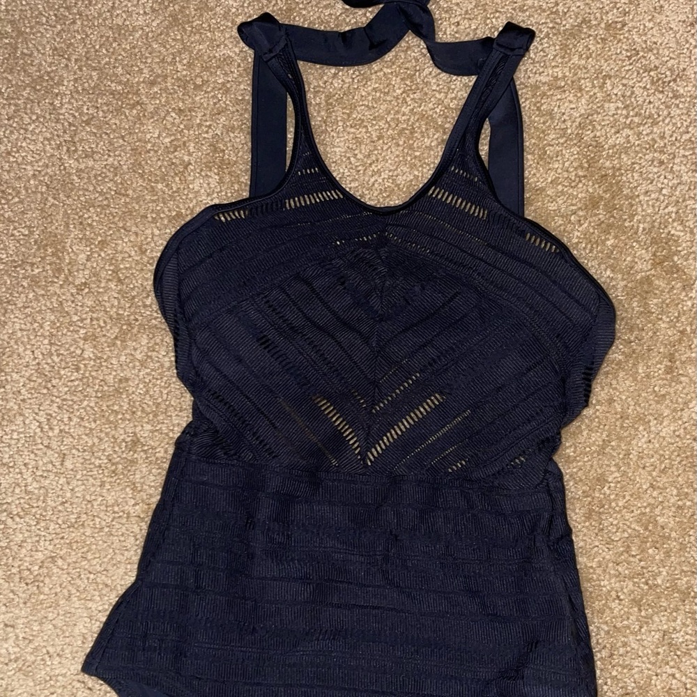 Black one piece swim suit